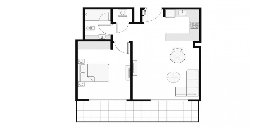 Floor plan «74 SQ.M. 1BR TYPE 1», 1 bedroom in AZIZI AMBER