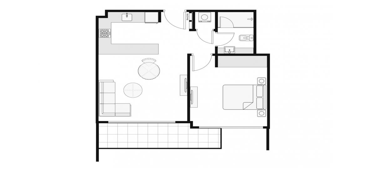 Floor plan «60 SQ.M. 1BR TYPE 3», 1 bedroom in AZIZI AMBER